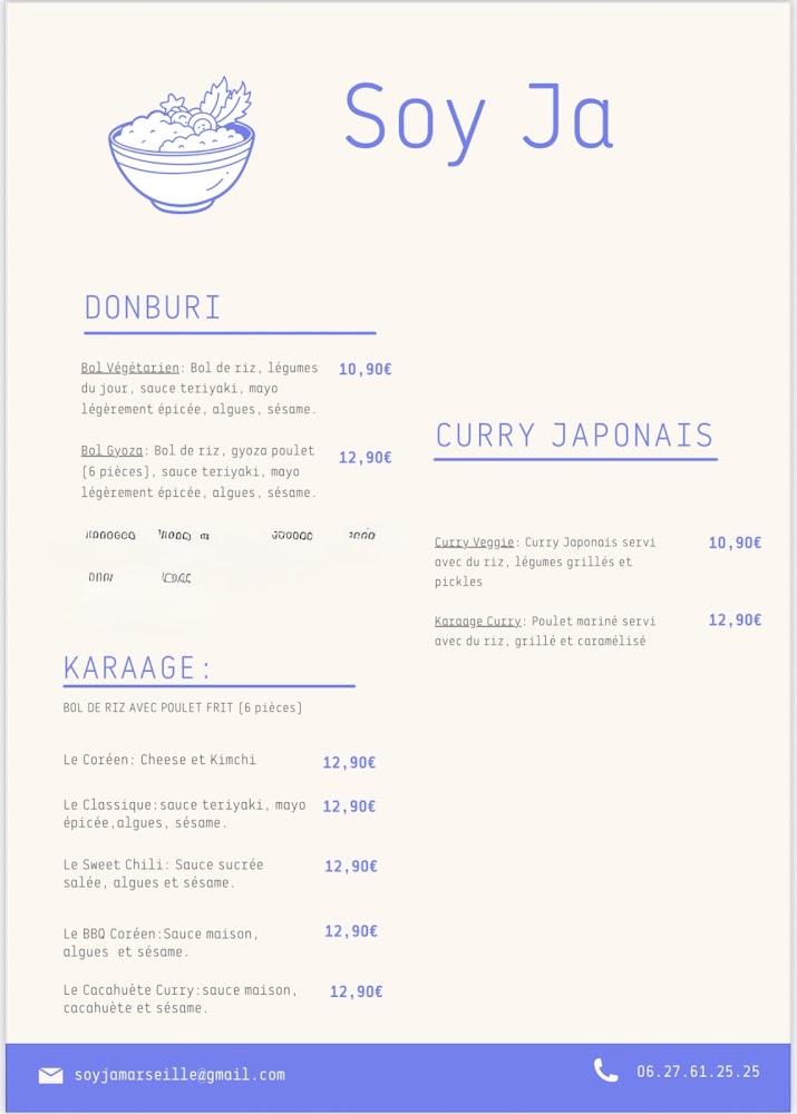 Soy Ja - Menu Image 1